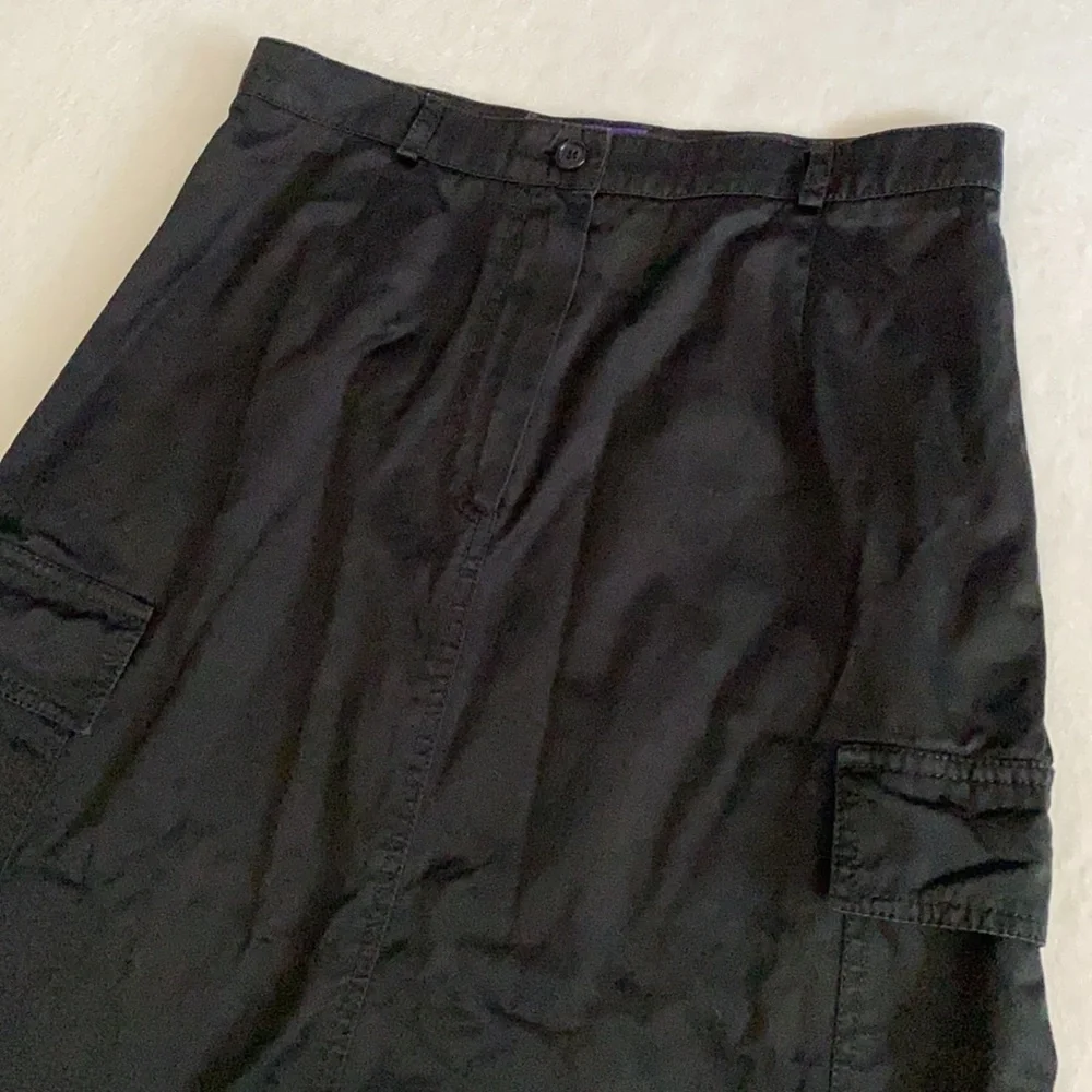 {VTG} Future Ozbek | 90s Bergdorf Goodman Sateen Midi Cargo Skirt Purple Label - Picture 4 of 16